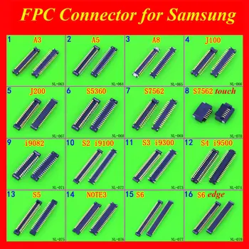 ChengHaoRan 16 Modelov LCD Displej FPC Konektor Pre Samsung Galaxy S2 S3 S4 S5 S6 S6 edge /Poznámka 2 3 4 5 Flex kábel