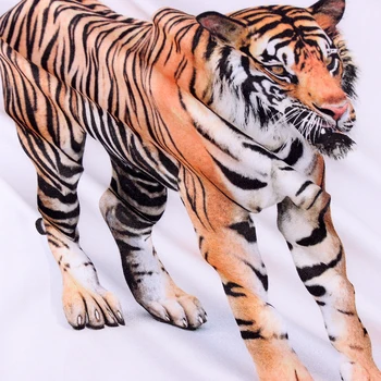 2018 Deti T-shirt Catamount Zvierat Tiger 3D Tlač Bavlna Biela Plný Dlhé Voľné Chlapci T Košele Dievča Topy Unisex Doprava Zadarmo