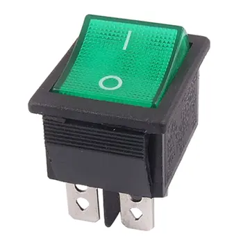 Vysoko Kvalitné Zelené Svetlo, 4 Pin DPST zapne/VYPNE Modul v Lodi Kolískový Spínač 16A/250V 15A/125V AC