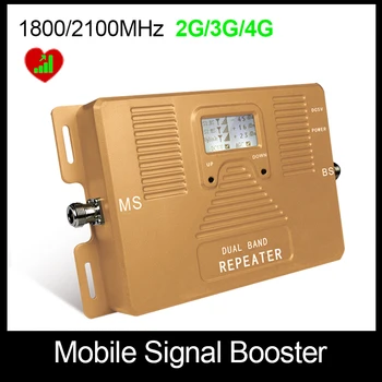Vysoká Kvalita!Dual Band 2G, 3G, 4G 1800/2100mhz Full Smart 2g, 3g, 4g mobilný signál booster repeater zosilňovač Len Booster!