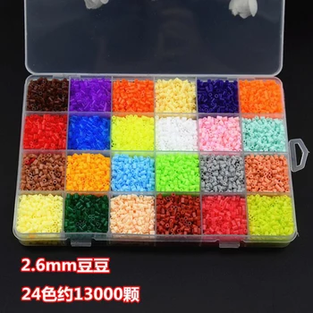 13000 perle hama Box Set Perler Korálky Hama Korálky 2.6 MM 24 Farby DIY Kreatívne Puzzle hlavolam Tangram Dieťa Stravovanie Dieťaťa Vzdelávania