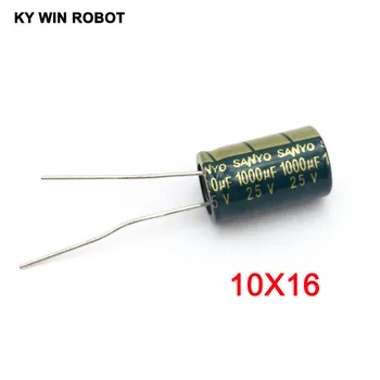 10PCS/VEĽA 25V 1000UF 10*16 vysoká frekvencia nízka impedancia hliníkové elektrolytický kondenzátor 1000uf 25v