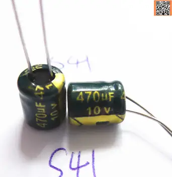 110pcs/veľa 10V470UF Low ESR / Impedancia vysoká frekvencia hliníkové elektrolytický kondenzátor veľkosti 6X7 470UF