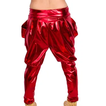 Nové módne Značky Hip Hop Dance Nohavice Tepláky Kostýmy žena fáze výkonu nosenie hárem Červená Paillette jazz nohavice