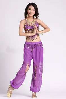 2 ks Sada Mincí Egypt, Brušný Tanec Kostým Indián Triba Nohavice Cigán Kostým Bellydance Šaty Ženy, Brušný Tanec Kostým Nastaviť