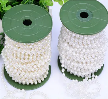 10m od 6 mm Perličiek Pearl String Slonoviny a biele pre Plavidlá , Svadobné Dekorácie AA7957