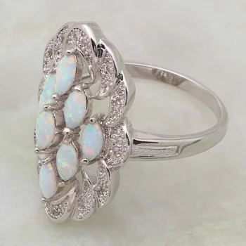 Vysoká kvalita Gallant Módne Opal prstene Snubné prstene pre ženy, Biele Opálové Striebro Vyplnené veľkosť 5 6 7 8 9 R450