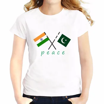 Prajeme Pokoj, India, Pakistan, t košele ŽENY LETE NOVÉ jollypeach značky Tee tričko femme mäkké bežné tričko Krátky Rukáv T-Shirts