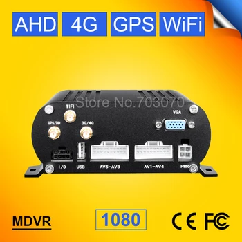 8CH AHD MOBILE DVR S 4G GPS, Wifi Reálnom Čase Dohľadu Cyklické Nahrávanie Podpora 8 Fotoaparát 2TB Pevný Disk Autobus, Kamión HDD Mdvr