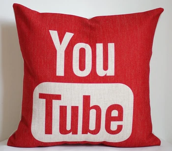 YouTube vankúš, Tvorivé sociálne médiá logo YouTube hodiť vankúš obliečka na vankúš veľkoobchod