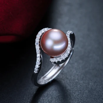 Prírodné Sladkovodné Perly Krúžok Šperky 925 Silver Pár Prstene Pre Ženy Skutočnou Perlou Prst Prsteň Zásnubný Dar