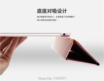 SUREHIN Dobré silikónové tpu soft edge kryt pre apple iPad 2017 prípade 9.7 Kožené puzdro tenké transparentné späť smart cover pokožky