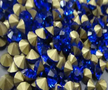 Sapphire Farba~SS20~SS40 Kolo Crystal voľné Pointback kamienky,Sklo, lepidlo na Odev/Nail art, Kamienky