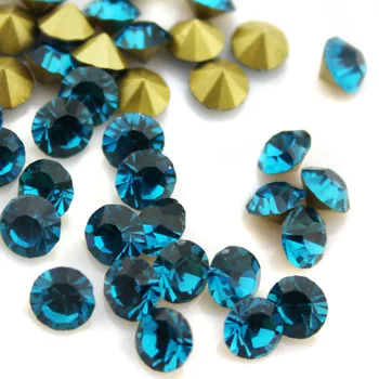 Modrý Zirkón Farba~1440pcs/taška ss3~ss19 Kolo Crystal voľné pointback kamienky,Sklo, lepidlo na nechty umenie kamienkami