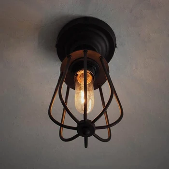 Prívesok Svetlo Loft Bar Nordic Klasické Čierne Žiarovka Lanká Lampa Klietky DIY nástenné svietidlo Priemyselné Stráže Tieni Lamparas