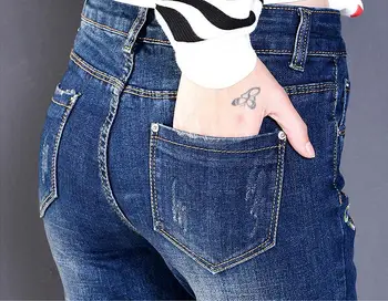 XXS-3XL Plus veľkosť Pôvodné priame 2017 zimné hrubšie výšivky džínsy žena vysoký pás teplé nohavice sú strečové džínsy w1921