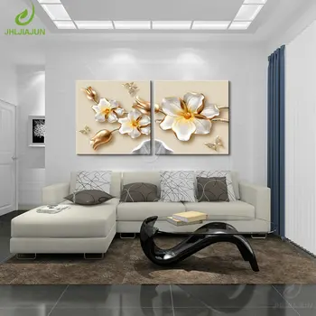 Modulárny nástenné maľby obrázok plátno obrázky pre obývacia izba moderne Golden slivka flower art print kvety, obrázky, kreslenie