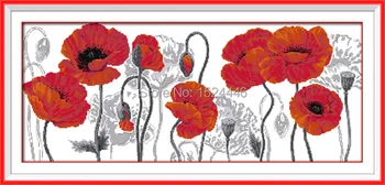 Krásne červený kvet domova diy obrazy počíta tlač na plátno DMC 11CT 14CT súpravy Cross Stitch výšivky, výšivky Sady
