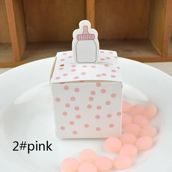 Candy box vrece čokolády papier darčekový balíček pre Narodeniny, Svadby, Party prospech Dekor dodávky DIY bodky/ružová/modrá/ošetrovateľskej fľašu