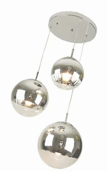 Moderné módne Á chrome sklenenú guľu Prívesok svietidlo TOM doma deco obývacia izba DIY strieborný prívesok žiarovka E27 žiarovka