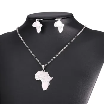 Starlord Afriky Šperky Set Prívesok Náhrdelník&Náušnice Kvapka Ženy Darček Žlté Zlato Farby Afriky Mapu Etiópskej Šperky PE873