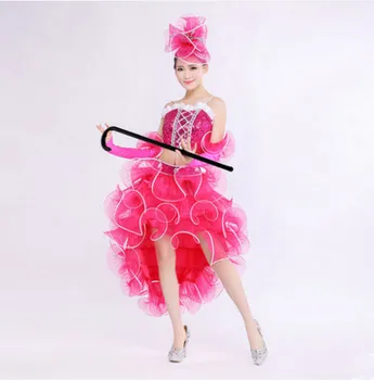 (top+skrit+manžety)ženský kostým moderné tanečné oblečenie jazz tanečné kostýmy sequined šaty ružová pre dospelých oblečenie spevák, tanečník hviezda