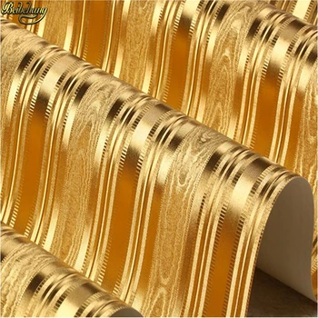 Beibehang 3D razené zlaté fólie, tapety, prejdite izba spálňa tapety červená hnedá tapety moderné luxusné zlaté pruhované tapety
