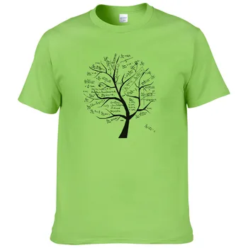 Matematický Matematický Vzorec Strom Vytlačené T Shirt Krátkym Rukávom Letné Štýl Tričko Bežné Bavlna T-Shirt pre mužov #166