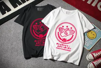Nové Anime Fialová Evergarden T-shirt Lete Cospaly Mužov tričko bavlna, Krátky Rukáv Tees