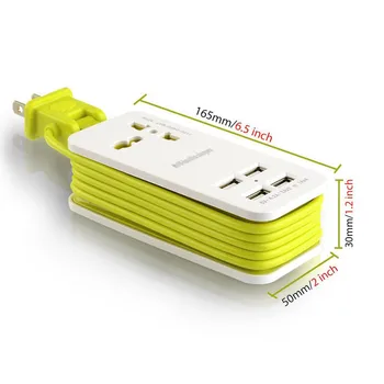 Rýchle Nabíjanie 4 Porty Univerzálny USB power Strip Prenosné Nabíjačky Travel Adaptér plug Predlžovací Kábel Kábel elektrickej Zásuvky EÚ, UK, USA