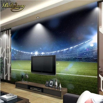 Beibehang Veľkoobchod foto nástenné maľby futbal futbal pozadí nástenná maľba ihrisko krycie materiály na steny športové nástennú maľbu 3d abstraktných de parede