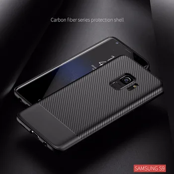 Telefón Prípadoch pre Samsung Galaxy S9 Prípade Luxusné Obchodné Ultra Tenké Slim Uhlíkových Vlákien pre Samsung Galaxy S9 Plus Prípade Zadný Kryt