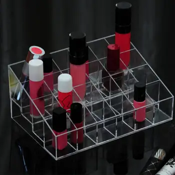 24 Mriežky Rúž Šperky Box Prípade Držiteľ Akryl make-up Organizátor Úložný Box Kozmetické Okno Displeja, Stojan, aby Skladovanie Prípade
