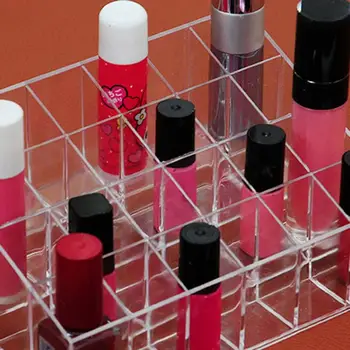 24 Mriežky Rúž Šperky Box Prípade Držiteľ Akryl make-up Organizátor Úložný Box Kozmetické Okno Displeja, Stojan, aby Skladovanie Prípade