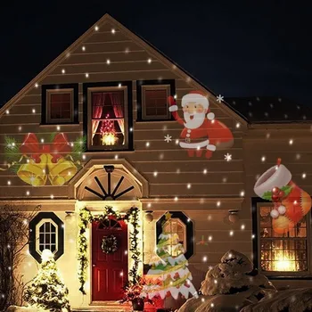 12 Listov Vianočné Dekoratívne Projektor Svetlá na Vianočné Laser Snowflake Projektor Vnútorné Vonkajšie LED Vodotesný Krajiny Svetlá