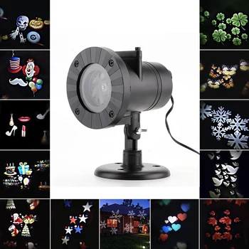 12 Listov Vianočné Dekoratívne Projektor Svetlá na Vianočné Laser Snowflake Projektor Vnútorné Vonkajšie LED Vodotesný Krajiny Svetlá