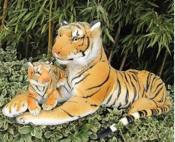 Simulácia cartoon žltá tiger 75 cm matka& 30cm dieťa tiger plyšové hračky Vianočný darček h699