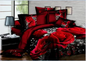 U&H Hot predaj!4pcs 3d posteľ nastaviť posteľná bielizeň súprav Vysokej kvality.obliečka na vankúš reaktívne potlačené obliečky queen size bed bielizeň