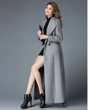 2017 zimné x dlhé vlny kabát ženy high-end kvalitu vlnené kabát stojan golier, Dvojité tlačidlo klasický dizajn