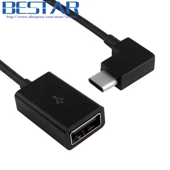 V pravom Uhle 90 Stupňov, USB 3.1 typu c, USB-Typ C-C, USB 2.0 Female OTG Kábel 10 cm pre Tablet & Notebook Bielej a Čiernej farbe