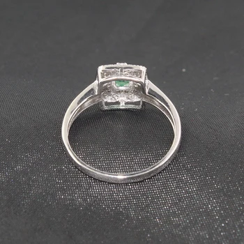 Romantický strieborný emerald snubný prsteň pre ženu 3 mm*3 mm prírodné SI stupeň emerald strieborný prsteň 925 sterling silver emerald jewlry