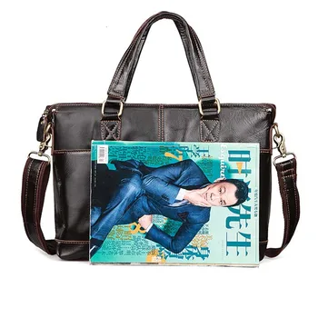 Muž taška pánske aktovky pravej kože luxusné Dizajnér Notebook obchodné muž taška vintage notebook vysokej kvality 2017 Nové módne