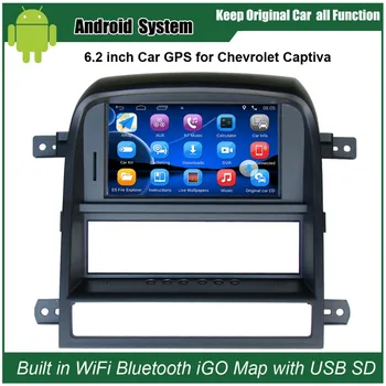 6.2 palcový Android Kapacitné Dotykový Displej Car Media Player pre Chevrolet Captiva 2008-2011 GPS Navigácia, Bluetooth, Video prehrávač