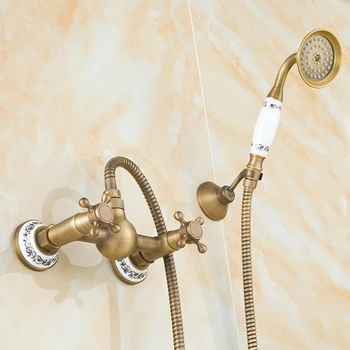BOCHSBC Vintage Sprchovací Set Home Starožitné Nástenné Okrúhle Sprcha Set Európskej Hotel Gold Brass Sprchovací kút pre Kúpeľňa