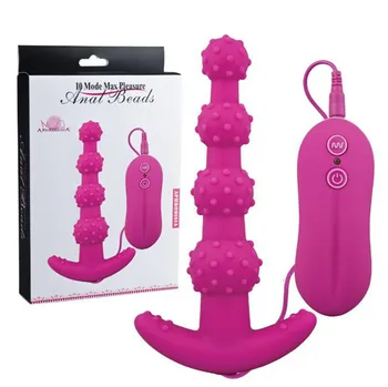 Análny vibrátor plug Prostaty Análny sex hračky Vibračné Análne Korálky Plug 10 Režim Silikónový Zadok Plug Sexuálne hračky pre Mužov, Ženy ST402