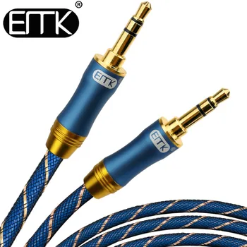 EMK 3,5 mm Jack Audio Kábel 3,5 mm Zlaté Á Muža na 3.5 mm Muž Aux Kábel 3m 5m pre iPhone Car Slúchadlá Reproduktor Pomocné Kábel