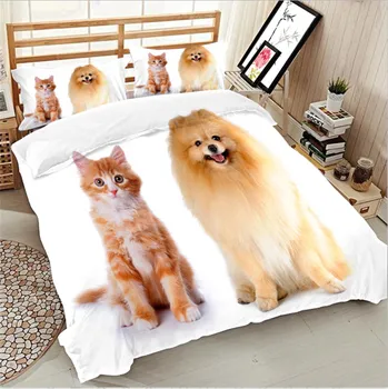 4/6pcs Luxusná posteľná bielizeň nastaviť 3D Roztomilý pes Retriever obliečky kryt nastaví Nám veľkosť super King bed bielizeň, obliečky