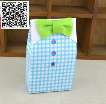 50pcs Môj mužíček Modrá Luk Zelenú Kravatu Narodeniny prvé sväté prijímanie Chlapec Baby Sprcha Candy Bag Svadobné Zdvorilosti Candy Box darčekové Tašky