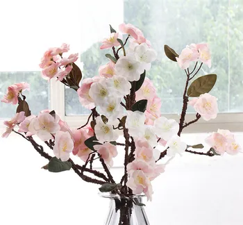 1pc Skutočný Dotyk Hydra umelé Japonské čerešňové kvety falošné dekoratívne kvety na svadbu nový domov 4 farby