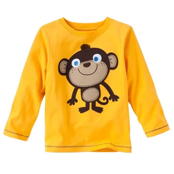 Žltá Opice Baby Chlapci Oblečenie s Dlhým Rukávom t-shirts deti tees oblečenie košele jeseň deti, dresy, mikiny Bavlna
